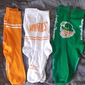 Vibrant Themed Casual Socks - Orange, White, Green NWOT